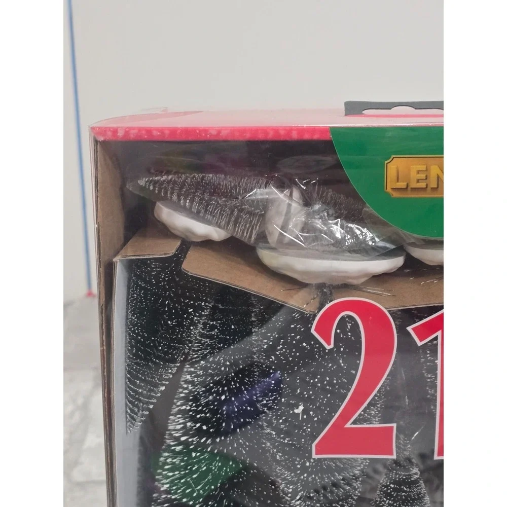 LEMAX Holiday Village 21 Piece Snowy Pine Trees Assorted Sizes-with Storage Box